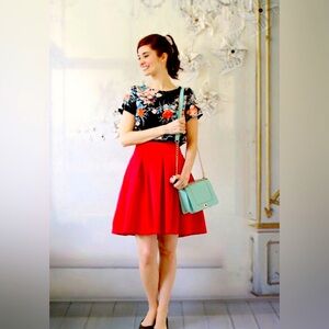 BCNU (Be Seeing You) Black Blue Coral Floral Crop Top Women’s S, From Nordstrom